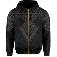 Hawaii Polynesian Hoodie Limited (Zip up) Tab Style Gray - Polynesian Pride