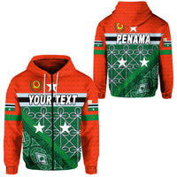 Custom Penama Province Zip Hoodie Vanuatu Pattern Unique Style LT8 Unisex Green - Polynesian Pride
