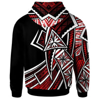 Yap Zip Hoodie Tribal Flower Special Pattern Red Color - Polynesian Pride