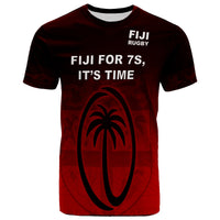 Fiji Rugby T Shirt Fiji For 7s, Its Time Red and Black RLT7 Unisex Red - Polynesian Pride