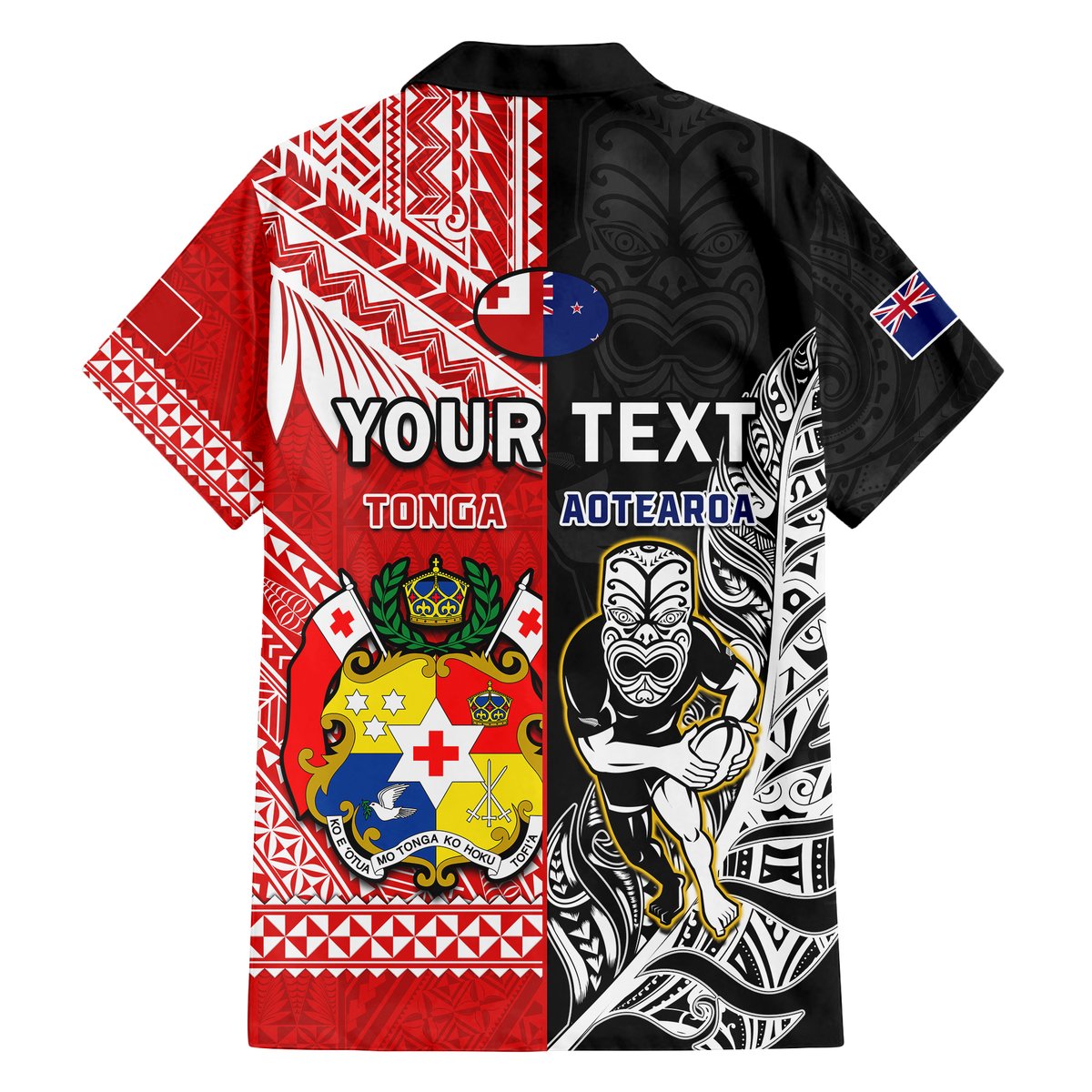 (Custom Personalised) Mate Maa Tonga And All Black Rugby Hawaiian Shirt Polynesian Mix NZ Maori Fern LT14 - Polynesian Pride