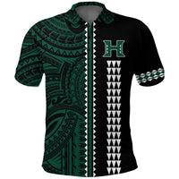 Hawaii Kakau Warrior Football Polo Shirt LT12 Green - Polynesian Pride