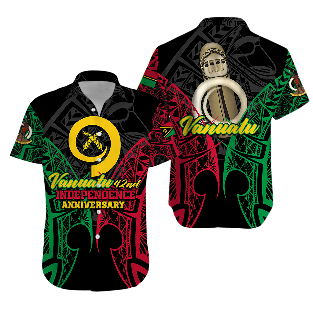 Vanuatu 42nd Independence Anniversary Pride Hawaiian Shirt - LT12 Unisex Black - Polynesian Pride