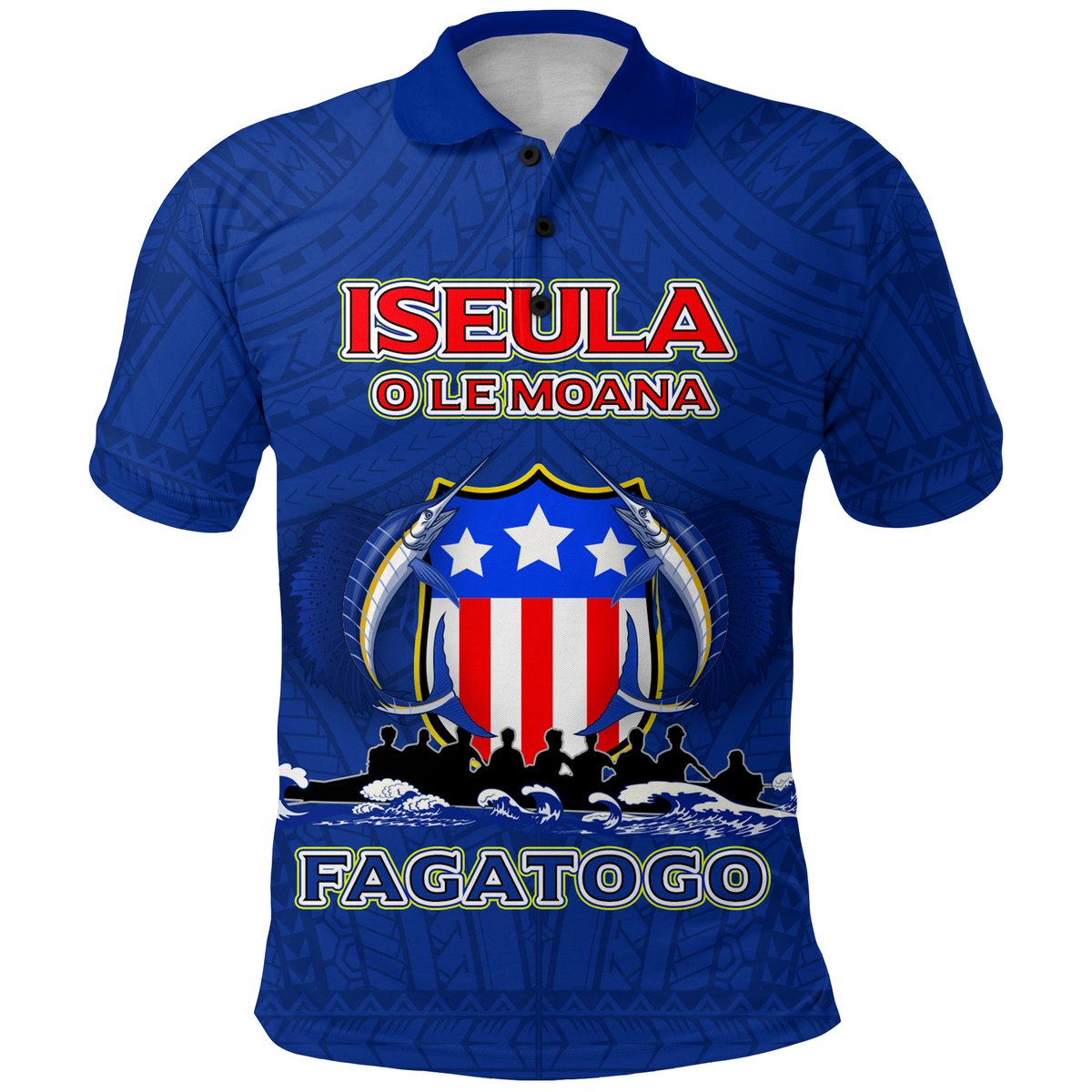 American Samoa Polo Shirt Iseula o le Moana of Fagatogo Pride Navy Color LT03 Blue - Polynesian Pride