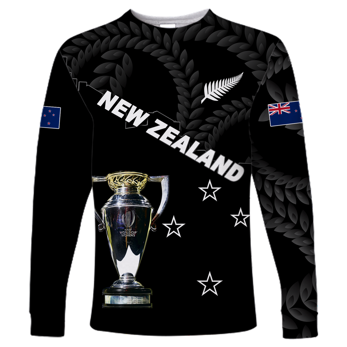 New Zealand Champions Rugby 2022 Long Sleeve Shirt - LT12 Unisex Black - Polynesian Pride