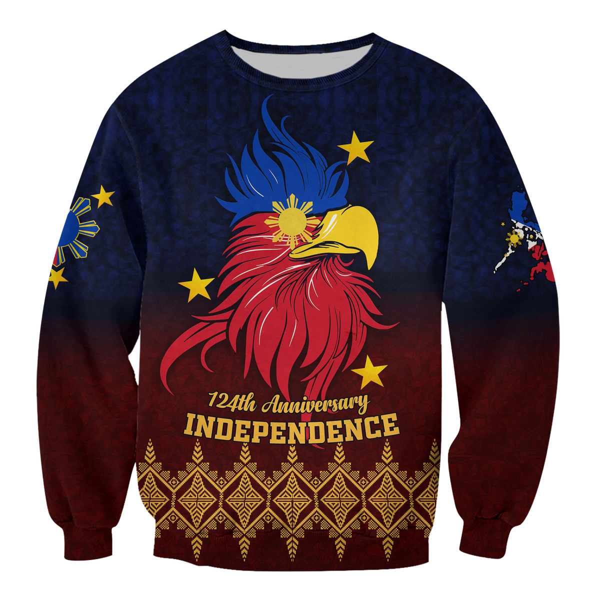 The Philippines Independence Anniversary 124th Years Sweatshirt - LT12 Unisex Blue - Polynesian Pride