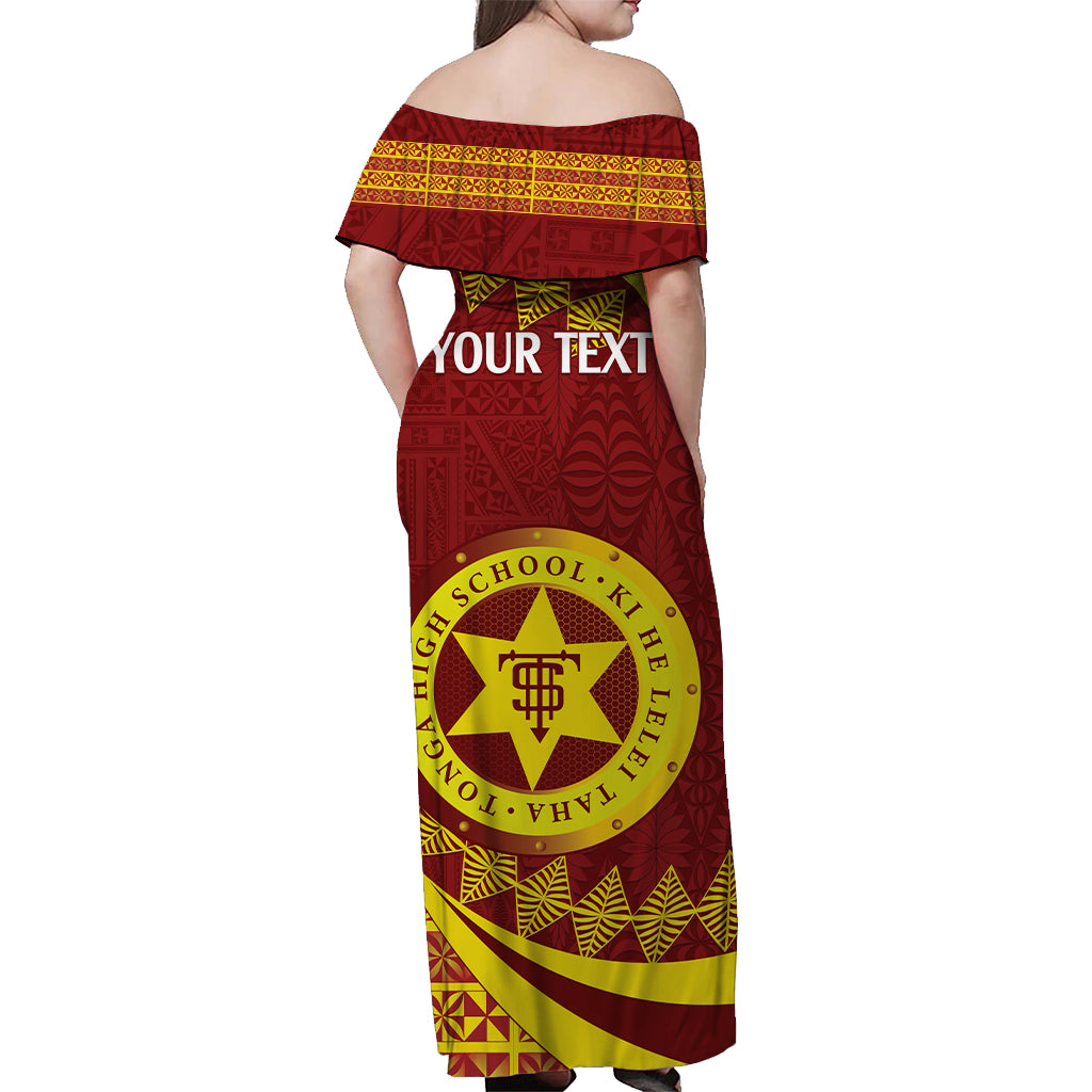 Personalised Tonga High School Family Matching Off Shoulder Maxi Dress and Hawaiian Shirt Happy 77 Years Anniversary LT14 - Polynesian Pride