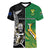 (Custom Personalised) New Zealand And South Africa Rugby V-Neck T Shirt All Black Maori Mix Springboks LT14 Female Black - Polynesian Pride
