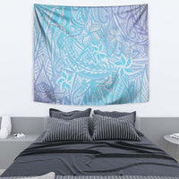 Baby Blue Gradient Polynesia Tapestry Hawaiian Tribal Hammerhead Shark Tattoo LT14 - Polynesian Pride