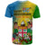 Custom Photo Malampa Fiji Day T Shirt Together We Grow Coat Of Arms Tropical Flowers CTM14