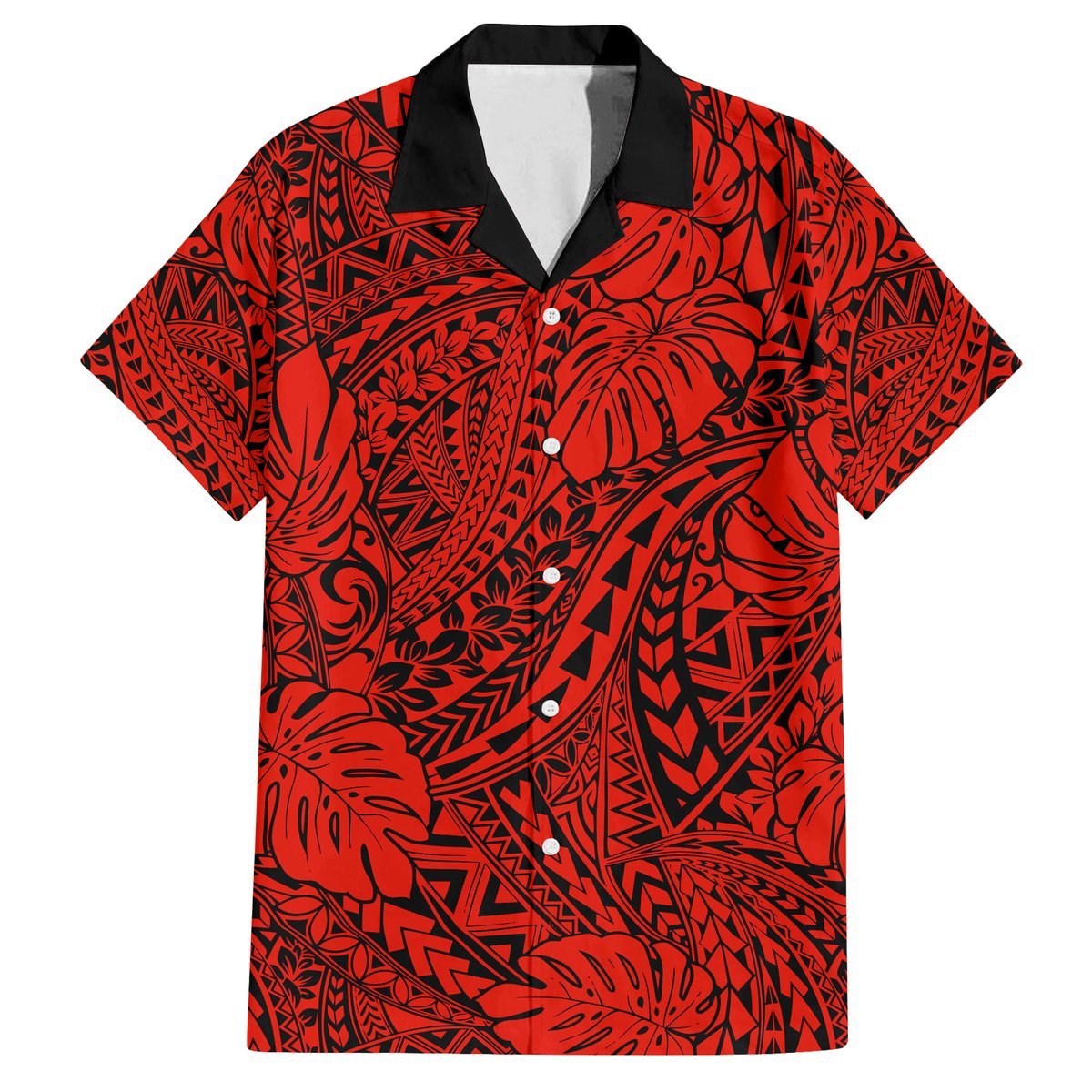 Matching Hawaiian Outfits For Couples Polynesian Tribal Art Red LT14 - Polynesian Pride