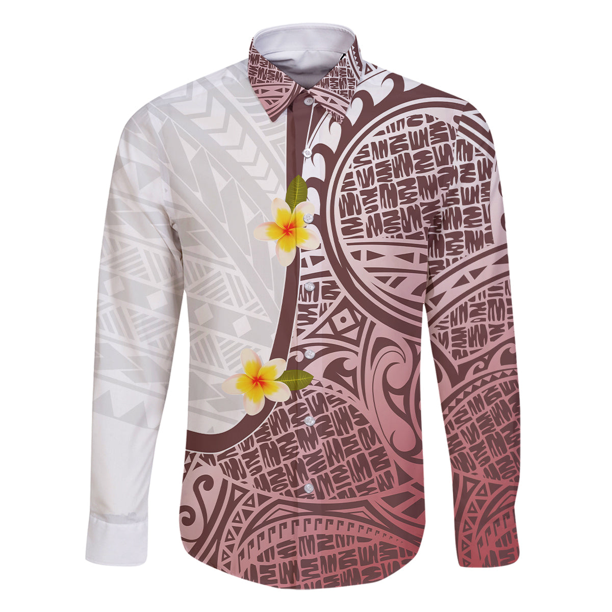 Polynesian Matching Clothes For Family Polynesian Tribal Plumeria Flowers Off Shoulder Long Sleeve Dress And Shirt - Polynesian Pride