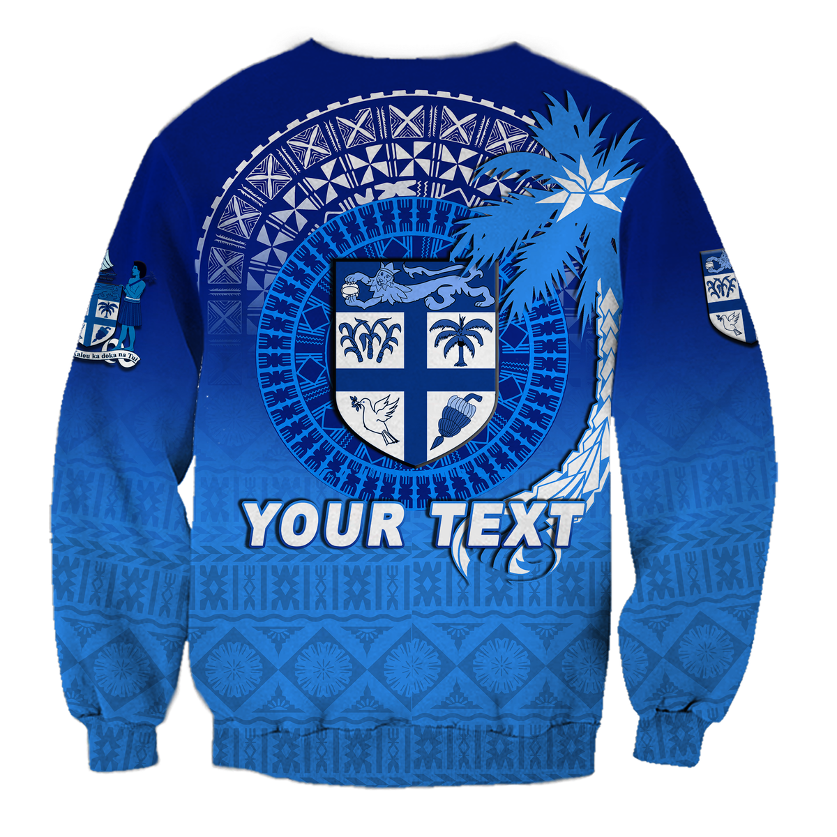 (Custom Personalised) Fiji Tapa Tribal Coconut Tree Sweatshirt - LT12 - Polynesian Pride