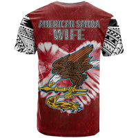 Custom American Samoa Couple Turtles T Shirt Polynesian Valentine HUSBand and WIFE Tie Dye Red LT13 No Men - Polynesian Pride