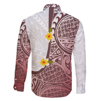 Polynesian Matching Clothes For Family Polynesian Tribal Plumeria Flowers Off Shoulder Long Sleeve Dress And Shirt - Polynesian Pride