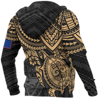 Guam Polynesian Hoodie (Zip up) Golden Turtle - Polynesian Pride
