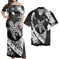 Hawaii Couple Outfits Matching Dress and Hawaiian Shirt Hawaii Map Hibiscus Turtle Fish Hook Polynesian RLT14 No Dress - Polynesian Pride