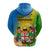 Custom Photo Malampa Fiji Day Hoodie Together We Grow Coat Of Arms Tropical Flowers CTM14