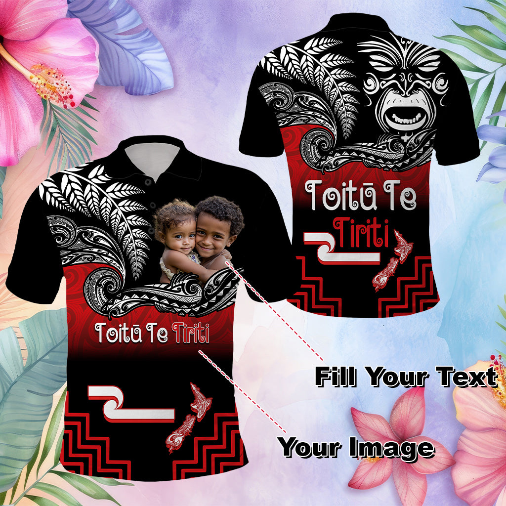 Custom Photo Aotearoa Toitu Te Tiriti Polo Shirt New Zealand Honour the Treaty - Fight Together - Polynesian Pride