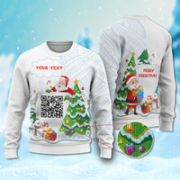 Custom QR Code Polynesian Christmas Knitted Sweatshirt Funny Santa Claus and Xmas Style CTM03 - Polynesian Pride