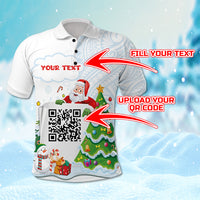 Custom QR Code Polynesian Christmas Polo Shirt Funny Santa Claus and Xmas Style CTM03 - Polynesian Pride