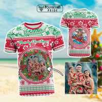 Custom Photo Polynesian Christmas T Shirt - Polynesian Pride