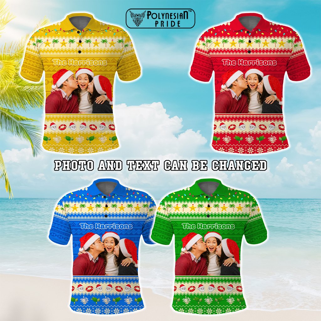 Custom Photo Polynesian Polo Shirt Beach Style