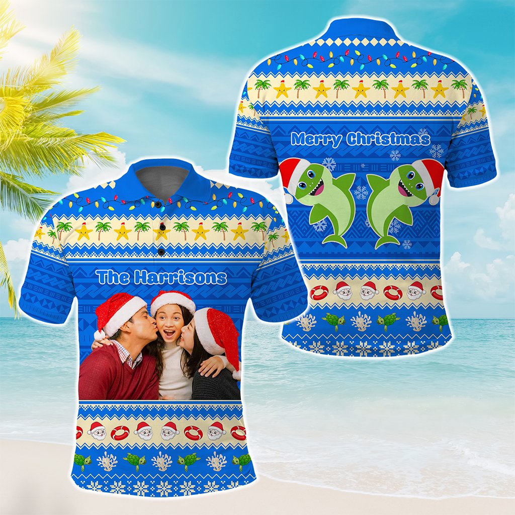 Custom Photo Polynesian Polo Shirt Beach Style