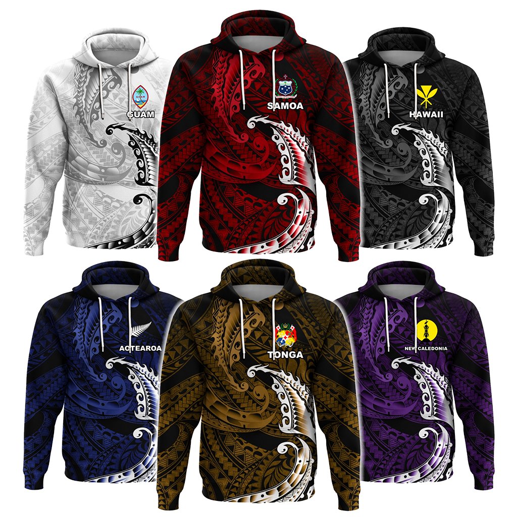 Custom AAPI Heritage Month Hoodie Polynesian Tribal Wave