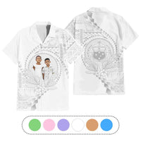 Custom Photo Samoa White Sunday Hawaiian Shirt Lotu Tamaiti Teuila With Samoan Siapo CTM05 Multicolor - Polynesian Pride