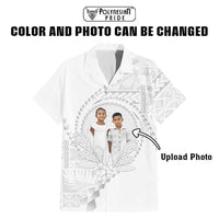 Custom Photo Samoa White Sunday Hawaiian Shirt Lotu Tamaiti Teuila With Samoan Siapo CTM05 - Polynesian Pride