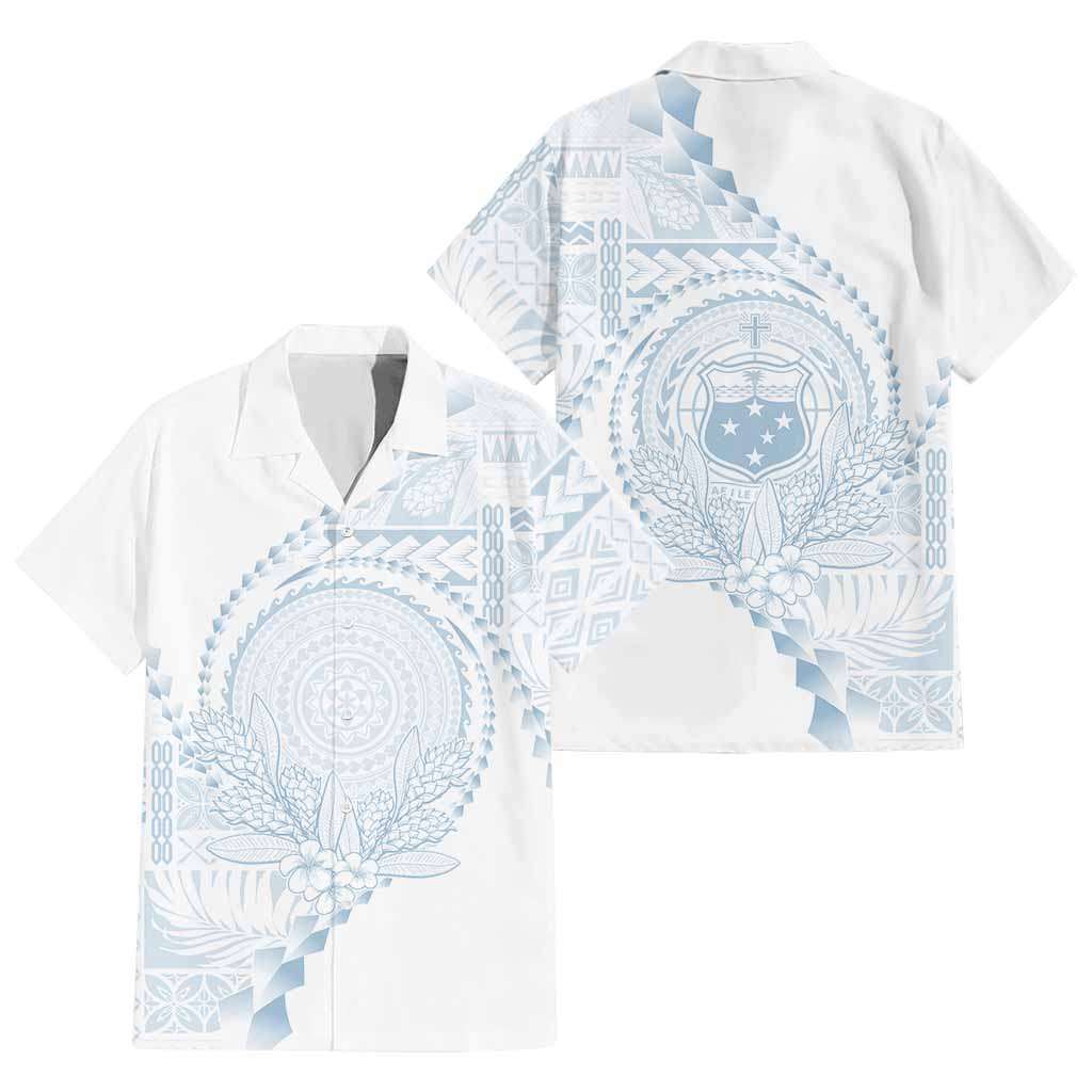 Custom Photo Samoa White Sunday Hawaiian Shirt Lotu Tamaiti Teuila With Samoan Siapo CTM05
