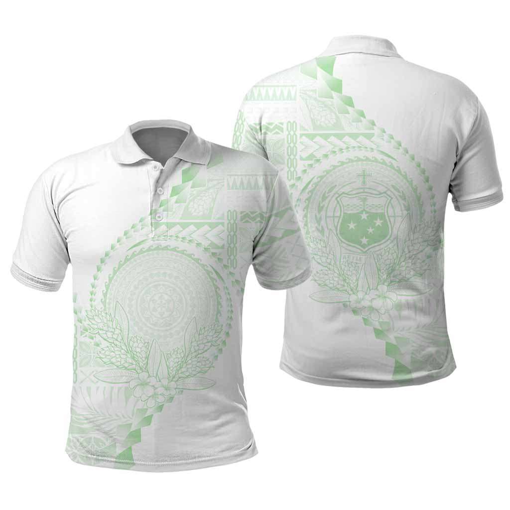 Custom Photo Samoa White Sunday Polo Shirt Lotu Tamaiti Teuila With Samoan Siapo CTM05 - Polynesian Pride