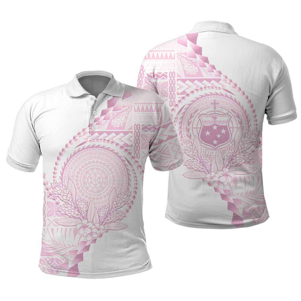 Custom Photo Samoa White Sunday Polo Shirt Lotu Tamaiti Teuila With Samoan Siapo CTM05 - Polynesian Pride
