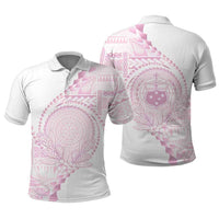 Custom Photo Samoa White Sunday Polo Shirt Lotu Tamaiti Teuila With Samoan Siapo CTM05 - Polynesian Pride