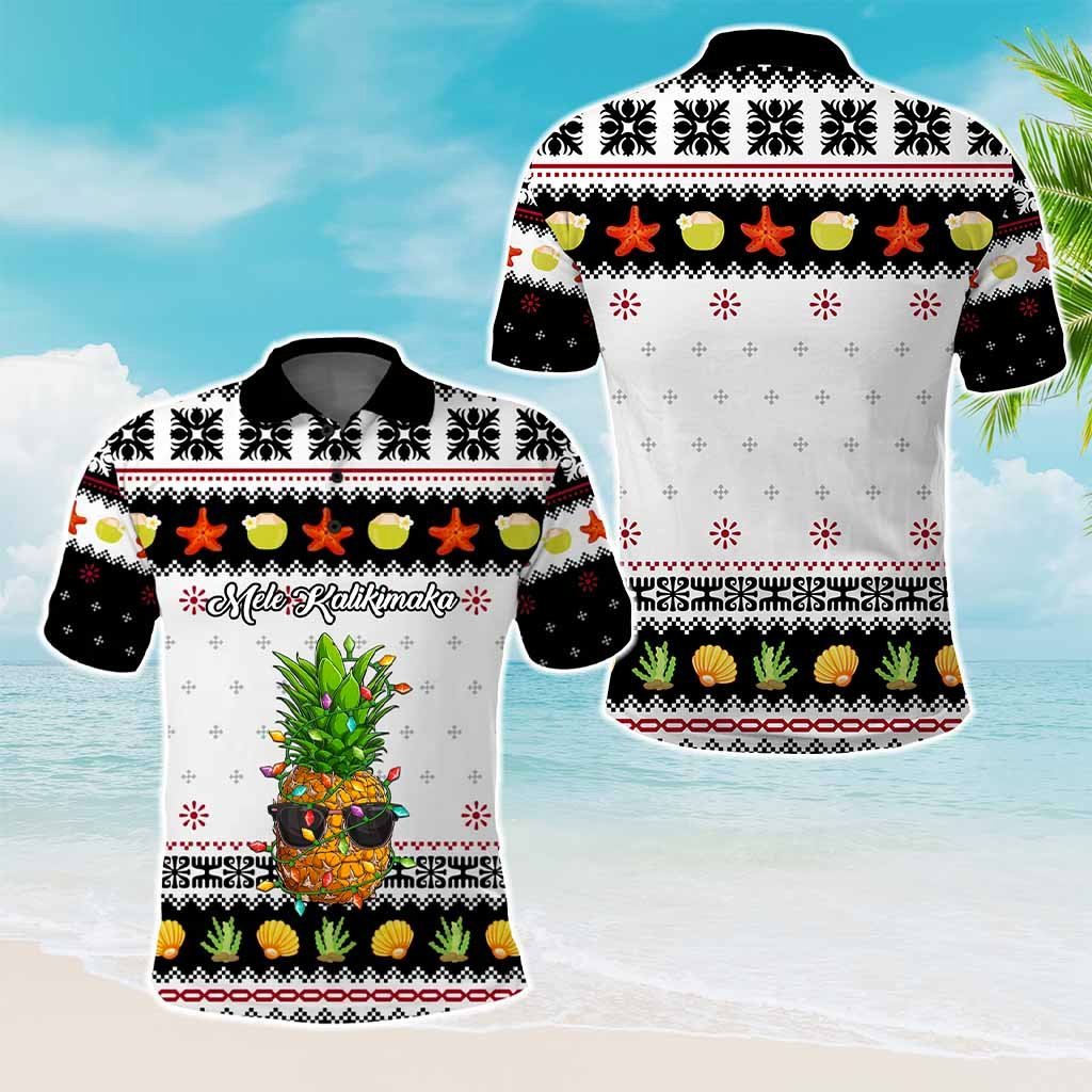 Custom Christmas Hawaii Symbols Polo Shirt Polynesian Tribal Pattern CTM05 - Polynesian Pride