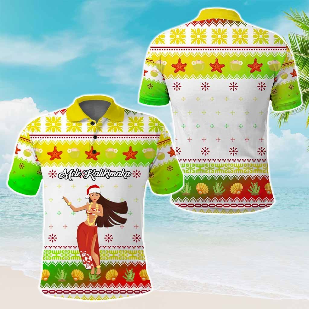 Custom Christmas Hawaii Symbols Polo Shirt Polynesian Tribal Pattern CTM05 - Polynesian Pride