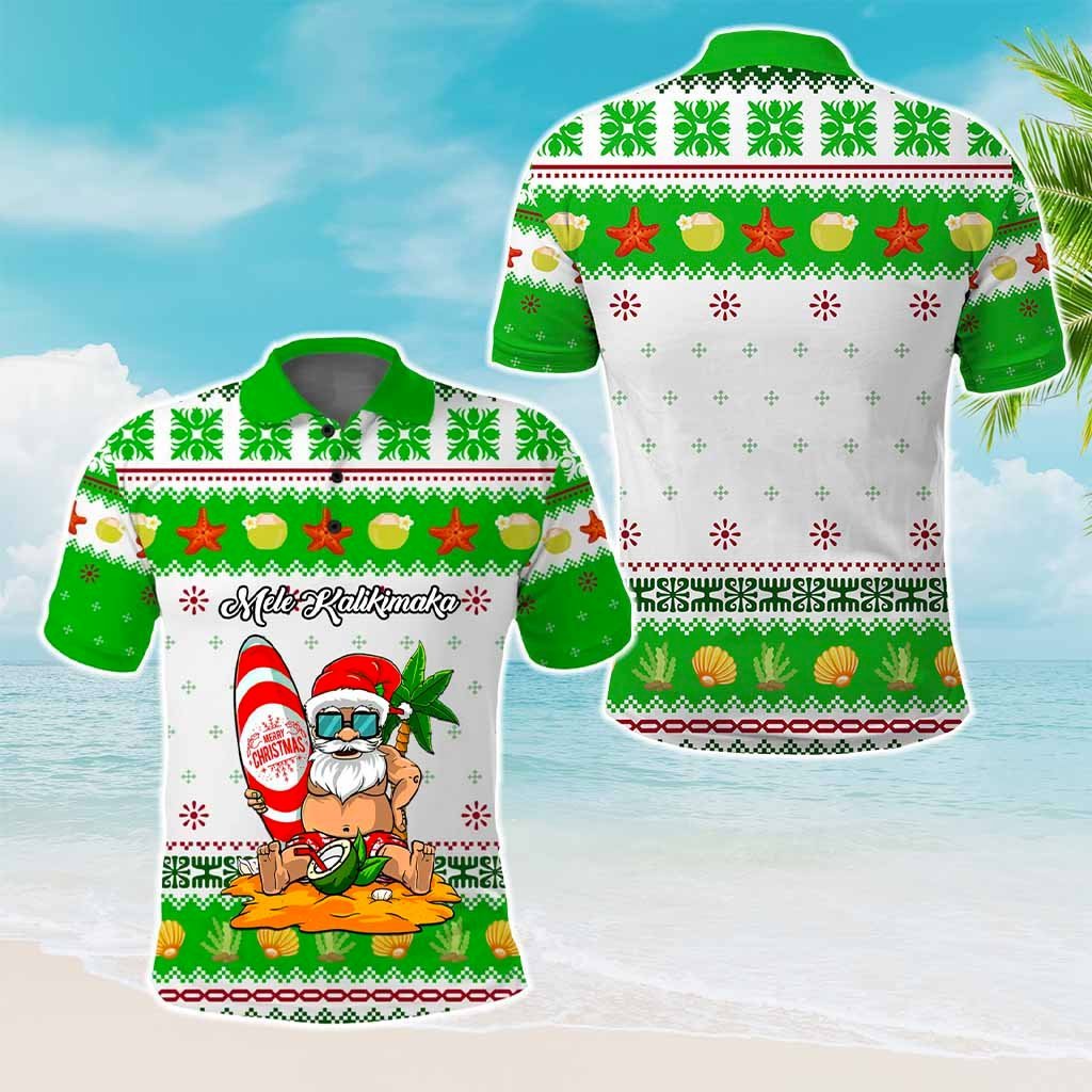 Custom Christmas Hawaii Symbols Polo Shirt Polynesian Tribal Pattern CTM05 - Polynesian Pride
