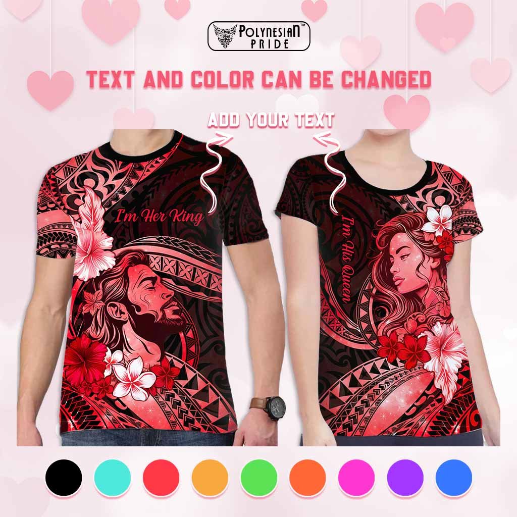 Custom Polynesian Valentine T shirt In Our Kingdom Love Reigns Forever