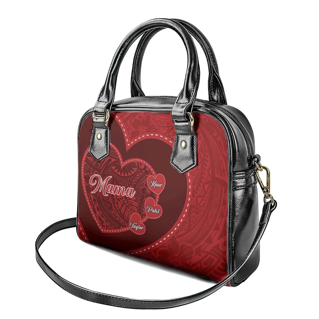 Custom Photo Happy Mother's Day Shoulder Handbag Polynesian Pattern CTM05
