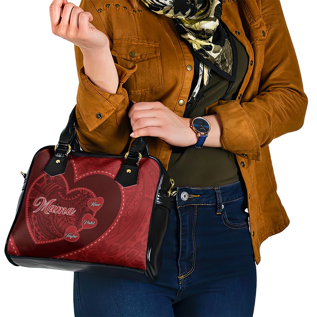 Custom Photo Happy Mother's Day Shoulder Handbag Polynesian Pattern CTM05