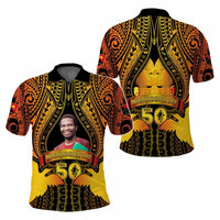 Custom Photo Papua New Guinea Independence Day Polo Shirt 50th Anniversary - Polynesian Pride