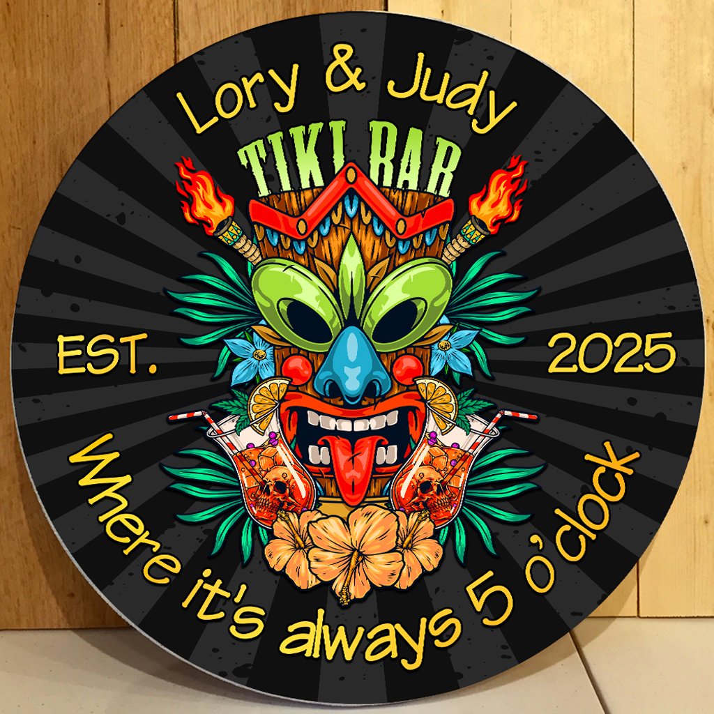 Custom Tiki Bar Hanging Door Sign