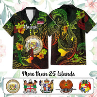 Custom Polynesian Countries Hawaiian Shirt Coat Of Arms Polynesian Tribal Tattoo Shark CTM05 - Polynesian Pride