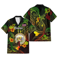 Custom Polynesian Countries Hawaiian Shirt Coat Of Arms Polynesian Tribal Tattoo Shark CTM05 - Polynesian Pride