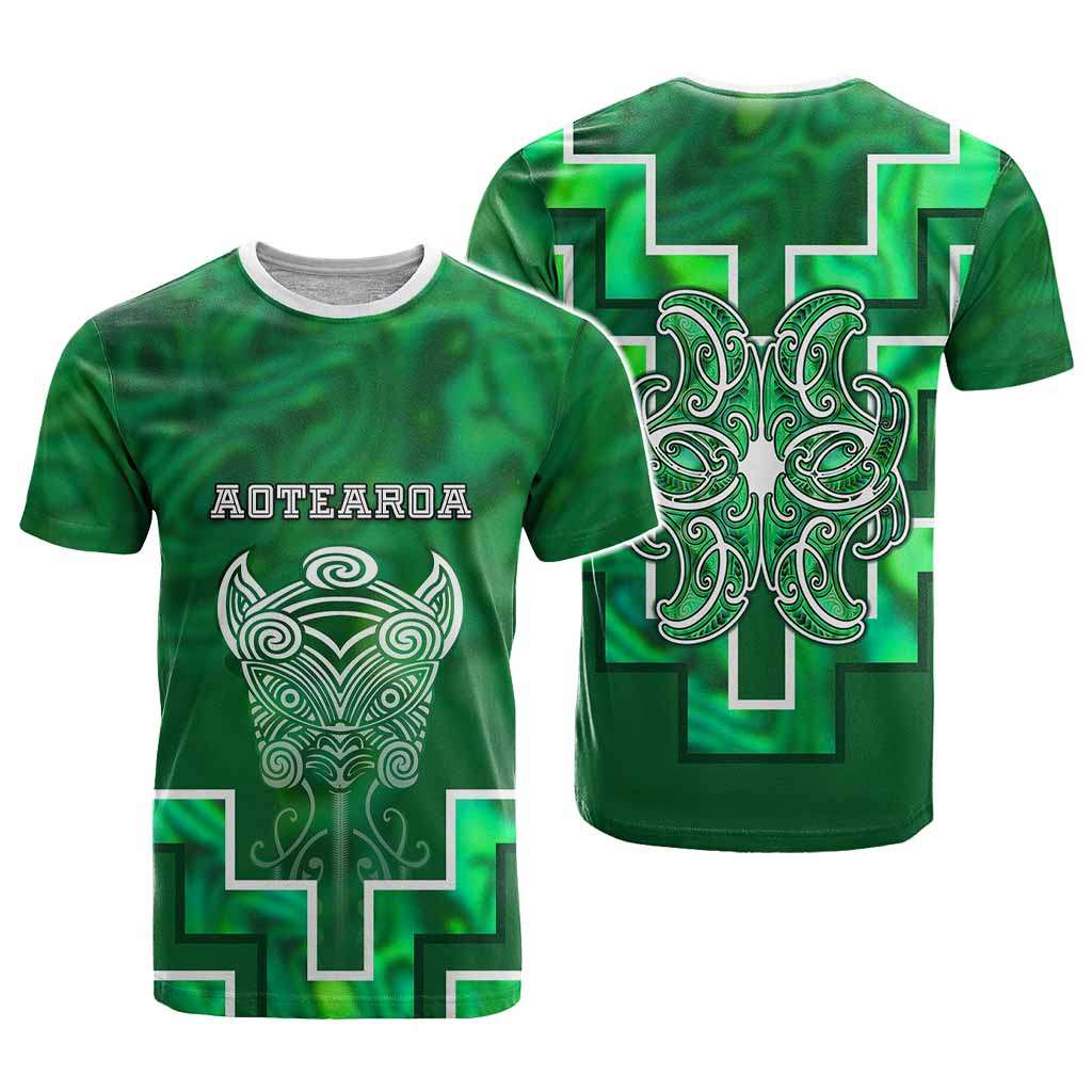 Custom New Zealand Aotearoa Iwi T shirt Maori Tiki With Poutama Motifs CTM05 - Polynesian Pride