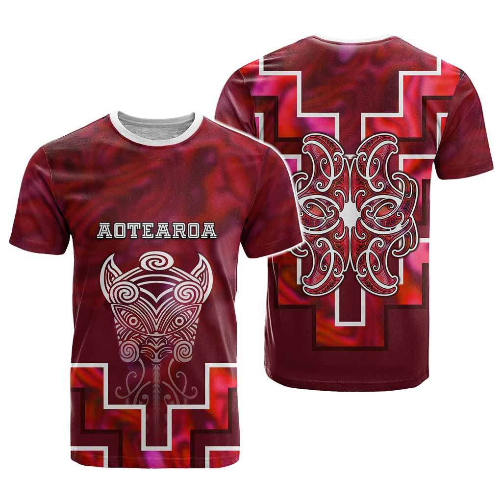 Custom New Zealand Aotearoa Iwi T shirt Maori Tiki With Poutama Motifs CTM05 - Polynesian Pride