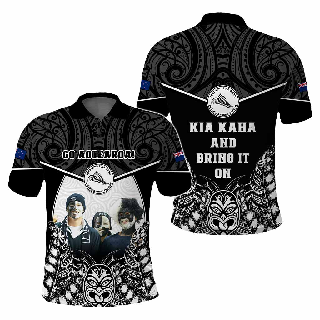 Custom Photo New Zealand Fern Rugby Polo Shirt Maori Pattern