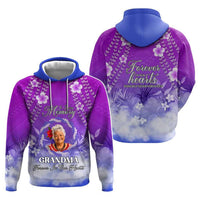 Custom Photo In Loving Memory Memorial Hoodie Hawaiian Lei With Plumeria CTM05 - Polynesian Pride