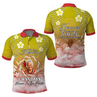 Custom Photo In Loving Memory Memorial Polo Shirt Hawaiian Lei With Plumeria CTM05 - Polynesian Pride